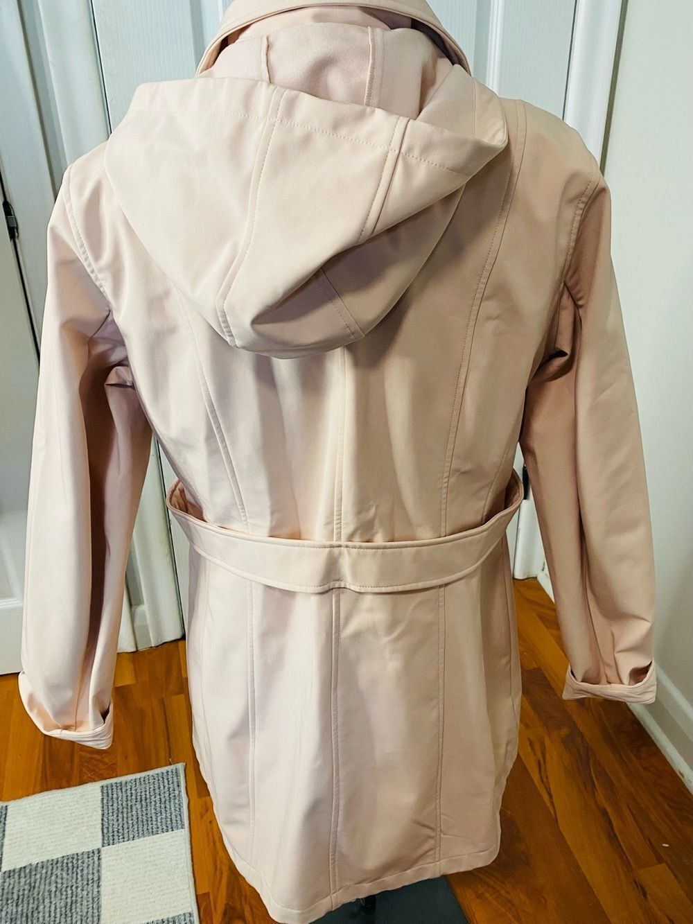 🛍️Nautica Blush Pink Short Trench w Detachable Hood XL - Picture 3 of 14